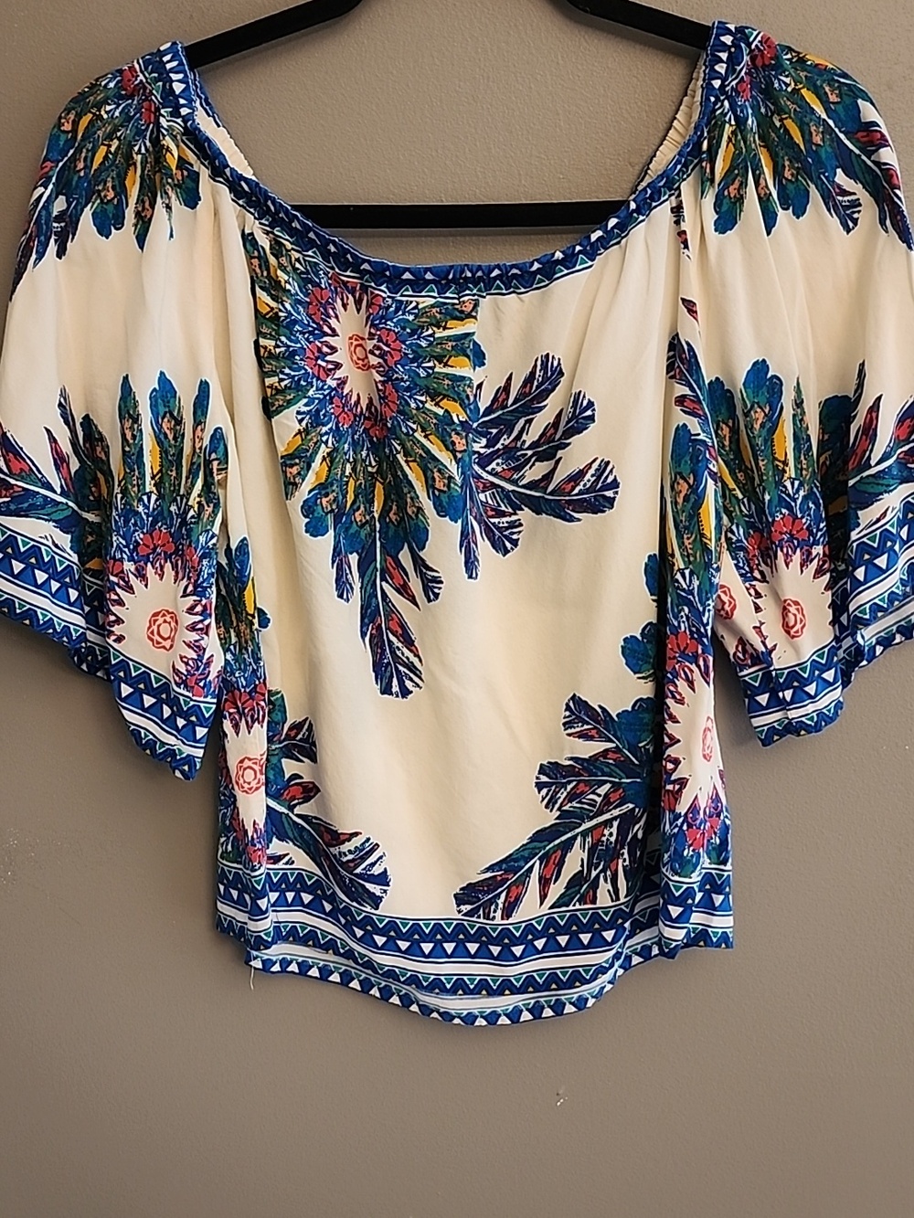 NWOT Anthropologie Flying Tomato Cream Off/On -Shoulder Floral Top - Picture 7 of 14